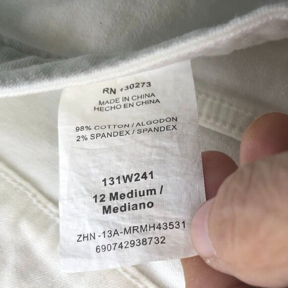 Riders By Lee Women Capri Jeans 12 Medium Straight Leg Casual White Denim Summer - Picture 4 of 15